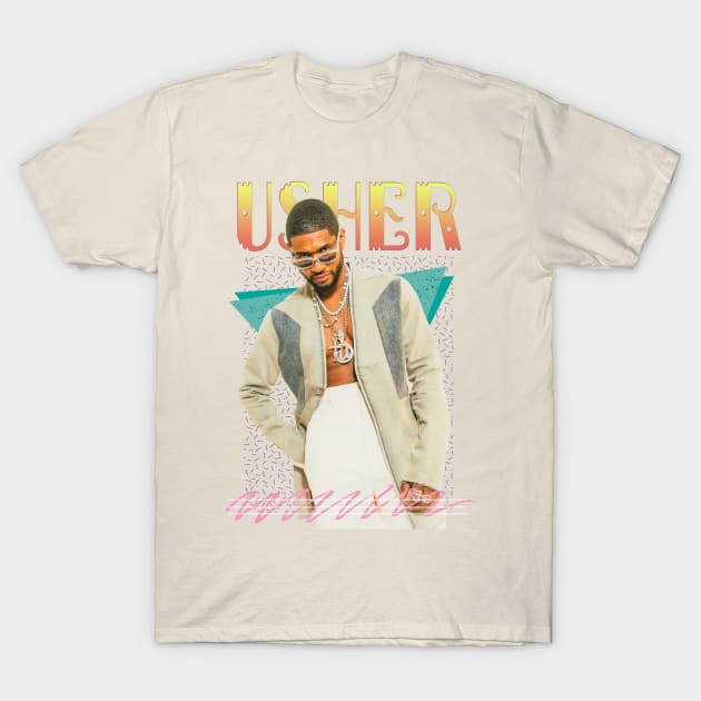 Usher Retro Aesthetic Fan Art T-Shirt by Piomio